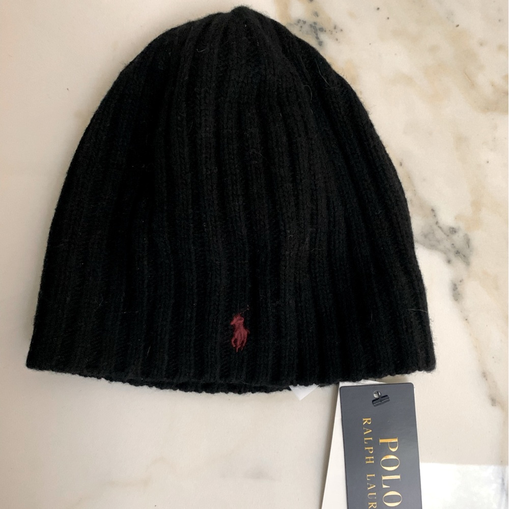 Polo Ralph Lauren Black Beenie - One Size New with Tags